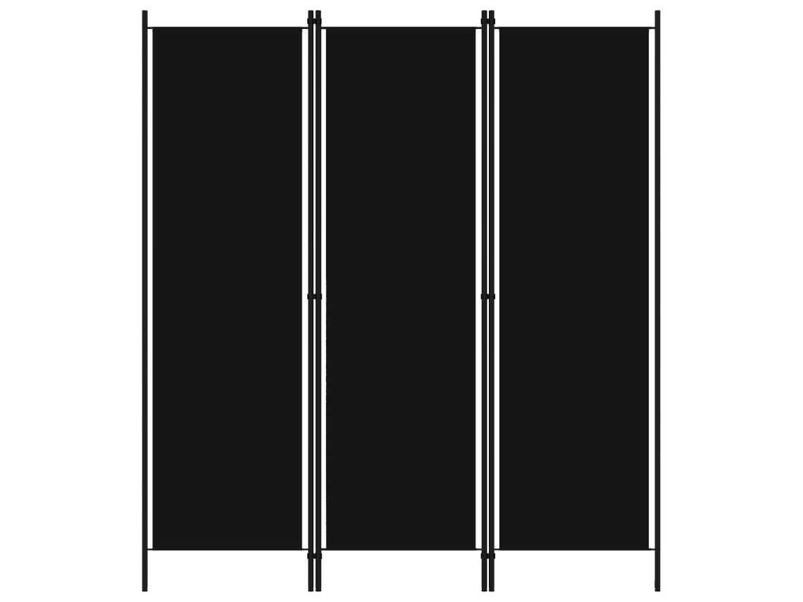 Vidaxl Divisória De Quarto Com 3 Painéis 150x180 Cm Preto