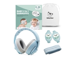 Protetor Auricular 2 Em 1 Anti-ruído Para Bebés 0-48 Meses, Redução De 25db, Ajustável, Ideal Para Sono E Viagens