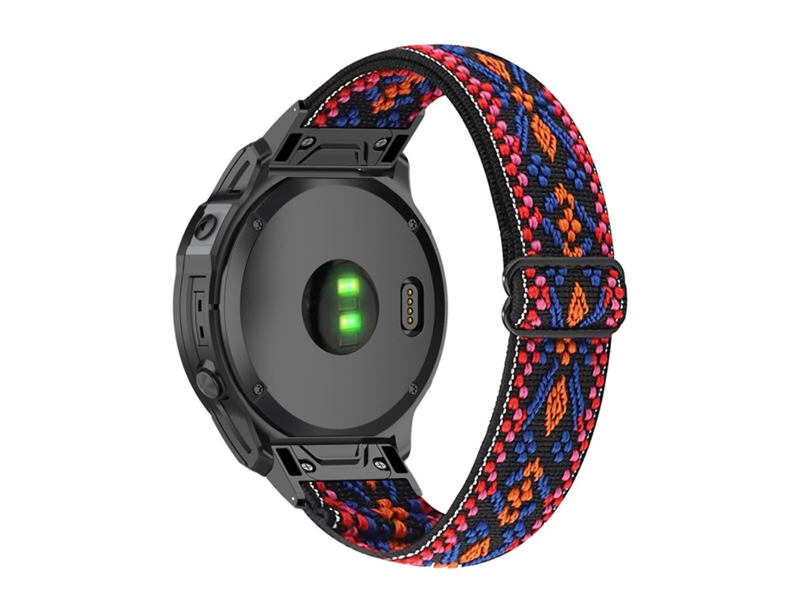 Bracelete de Nylon Elástico com Ferramenta para Garmin Fenix 7X/Fenix 3/Descent Mk1 Rosa/Laranja