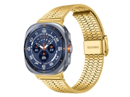 Bracelete de Aço Inoxidável com Fivela de 7 Contas Dourada para Samsung Galaxy Watch Ultra XIAOMOYU (47mm)