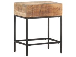 Vidaxl Mesa De Apoio 40x30x50 Cm Madeira De Mangueira Áspera Maciça