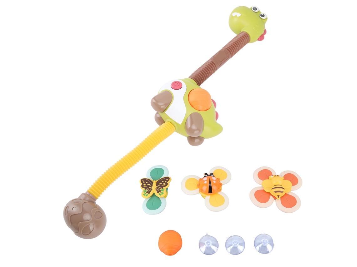Ducha Para Banho De Bebê Em Forma De Dinossauro Bonito, Brinquedo De Banho Flexível Com Aspersor E Ventosa
