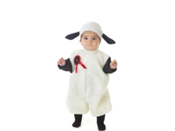 Fato de ovelha branca com capuz para bebé