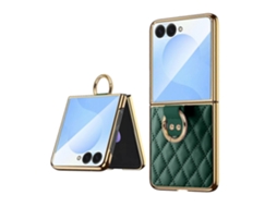 Capa Para Celular Vietao Com Padrão De Diamante E Anel De Metal Em Couro Pu
