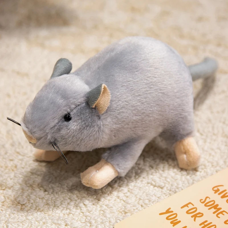 (cinza, 17 Cm) Brinquedo De Pelúcia De Rato Anime Realista E Fofo