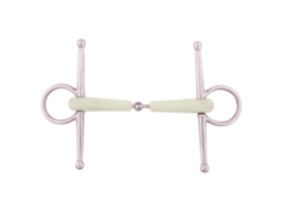 Snaffle de Bochecha Cheia de Articulação Única Apple Mouth 18 Mm Prateado 12.5 Cmbr