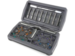Kit De Chave Fenda Com Catraca 42 Em 1 Bits Hexagonais Ph, Sl E Torx,