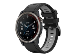 Bracelete Esportivo Silicone para Garmin Quatix 7 com duas cores Preto e Cinza XIAOMOYU