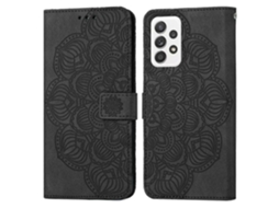 Capa De Couro Flip Com Estampa De Mandala E Relevo Para Samsung Galaxy A32 4g