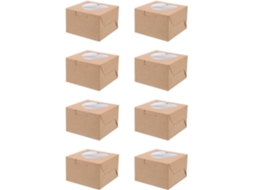 Conjunto De 20 Caixas Para Embalagem Bolos Festivos, Caixas Quadradas Em Formato De Coração, De Papel Kraft, Marrom