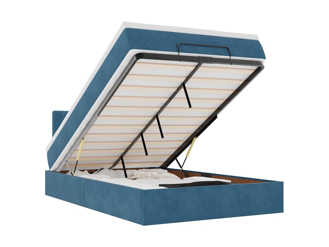 Ottoman Bed, Ottoman Beds Vidaxl Azul Veludo (120 X 200 Cm)