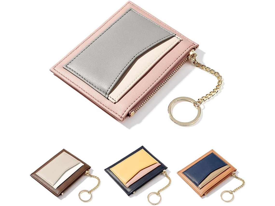 Carteira Mulher Pu Rosa Com Porta-cartões