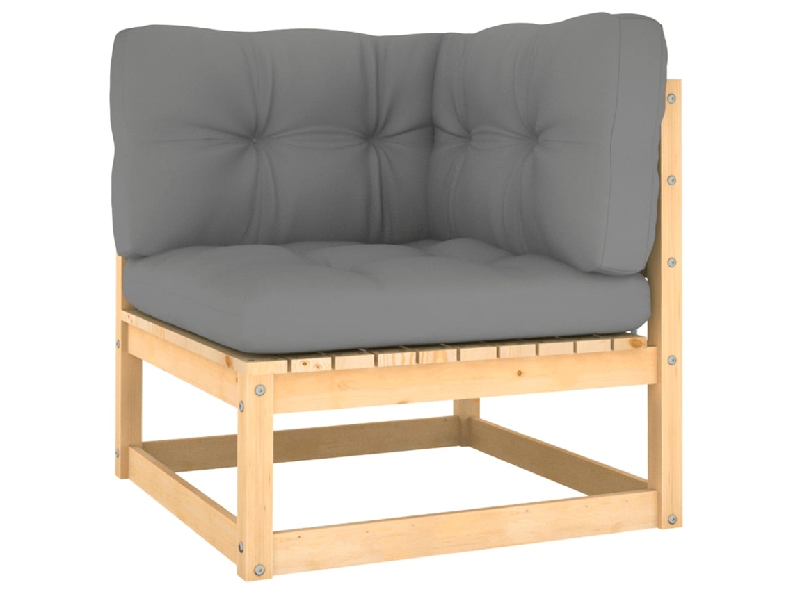 Corner Sofa, Corner Sofas Vidaxl Cinzeto Madeira De Pinho (n/a)