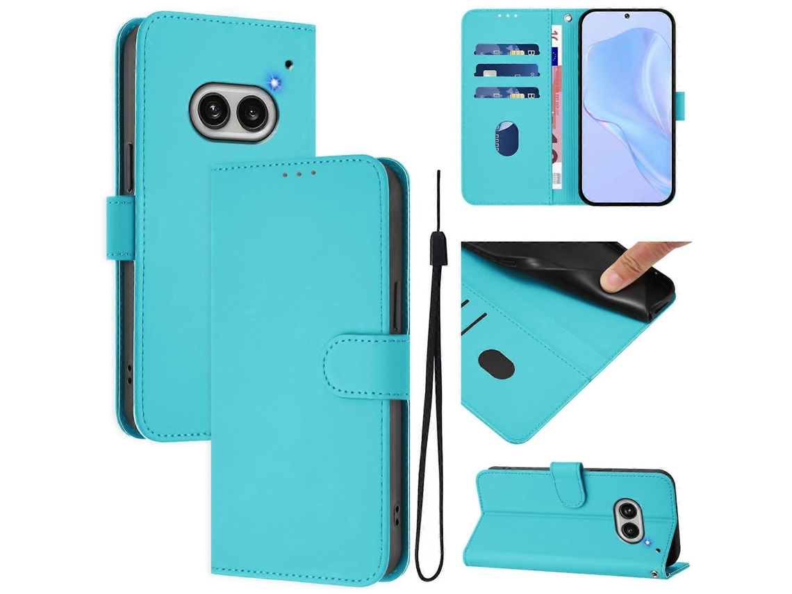 Capa De Celular Em Couro Sintético De Cor Sólida Com Toque Aveludado E Cordão Para Nothing Phone 2a