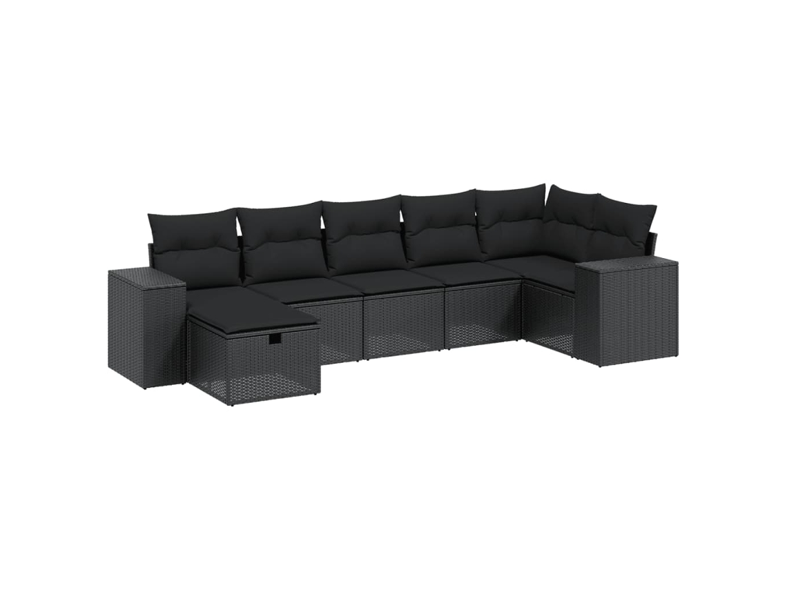 Garden Sofa Set, Garden Sofa Sets Vidaxl Preto Rattan / Vime (n/a)
