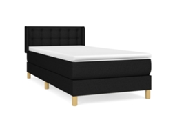 Cama com Molas/colchão 100x200 Cm Tecido Preto MAISON EXCLUSIVE