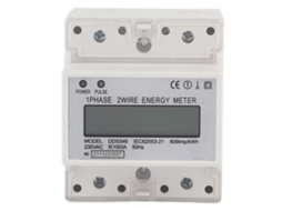 Medidor De Energia Monofásico 5-100a 230vac Digital Com Visor Lcd Para Trilho Din.