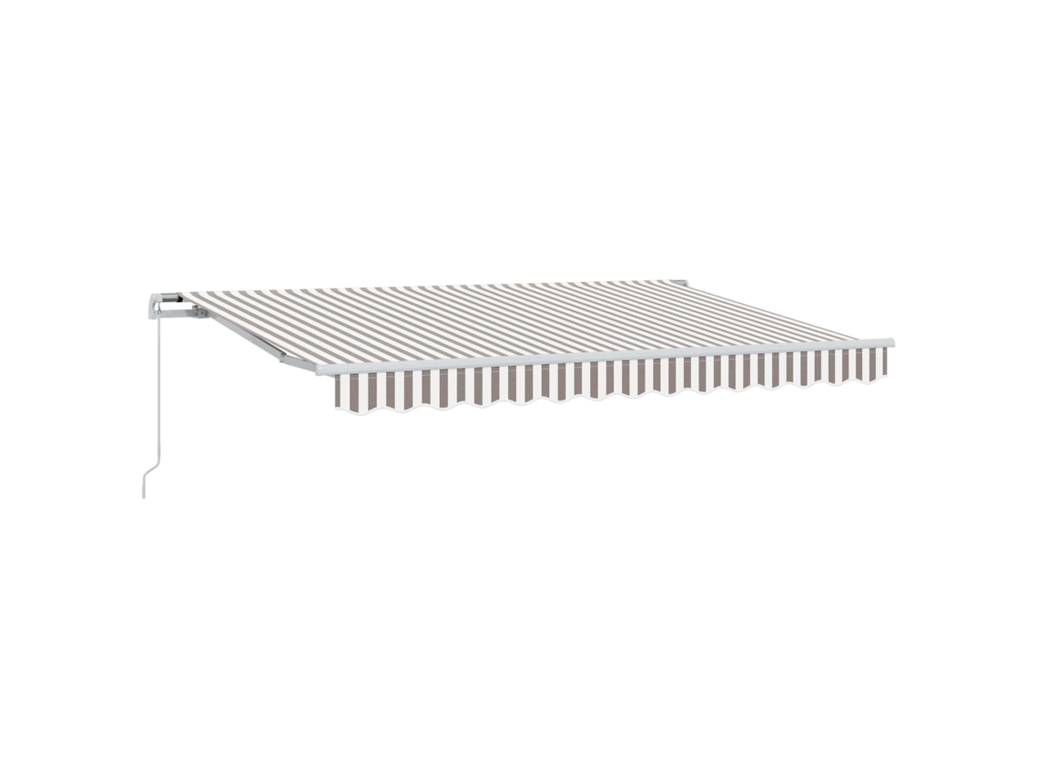 Vidaxl Toldo Retrátil Cinza Claro E Branco 600 Cm