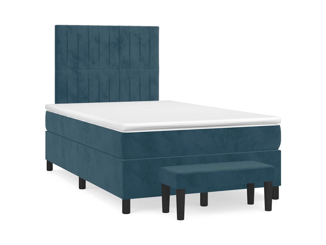 Box Spring Bed, Box Spring Beds Vidaxl Azul Veludo (120 X 200 Cm)