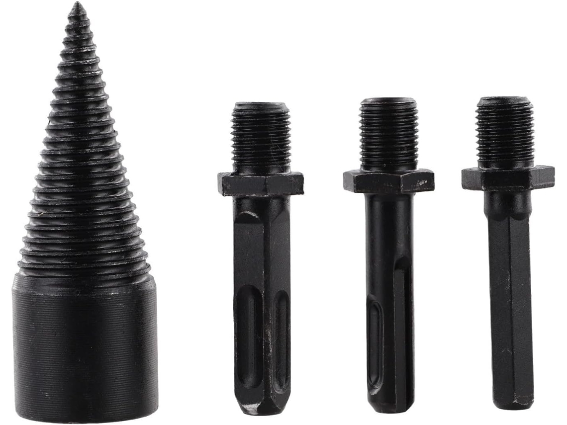 Conjunto De 4 Brocas Para Rachar Lenha Com 3 Cabos, Chave Fenda Cônica Aço Carbono Kit Dura E Macia, 5,55