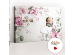 Quadro De Cortiça Moldura Floral Para A Sala De Estar Espelharte (60x40 Cm)