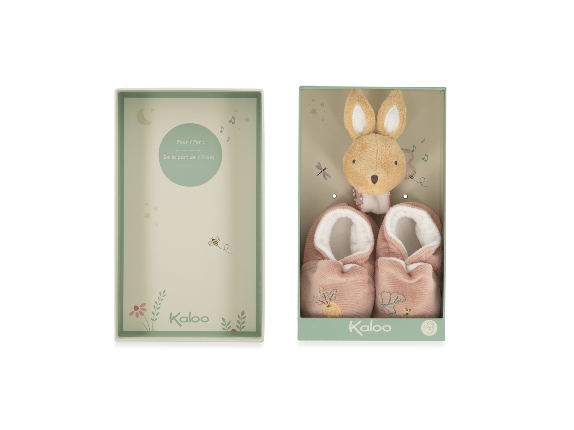 Pulseira E Pantufas Kaloo Com Som Brinquedo De Coelho Para Bebê