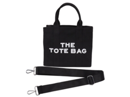 Bolsa AQUAFORGE com Zíper, Alças Duplas, Tecido, Compras, Grande, Preta