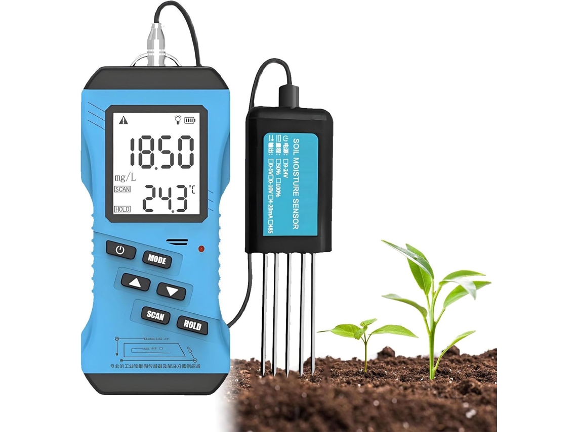Detector De Solo Digital Portátil 7em 1com Analisador Npk, Ph, Ec, Sensor Umidade E Terminal Para Teste