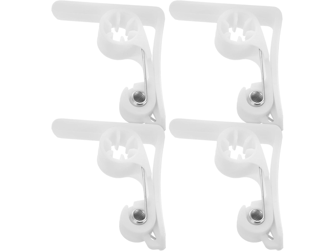 Suportes de toalha de plástico para mesas multifuncionais brancas, ideais para piqueniques e mesas ao ar livre, conjunto de 4 peças.