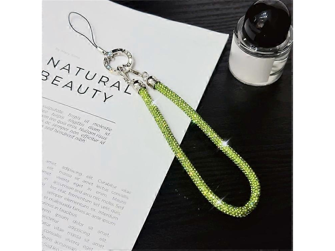 Pulseira Para Celular Com Decoração Brilhante De Strass, Alça De Mão, Comprimento: 25 Cm - Verde Perfeito_mgf
