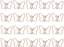 Compatível com 20 clipes de papel em formato borboleta, em aço carbono, com revestimento colorido, Material Ideas.
