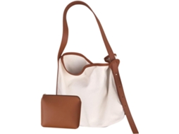 Conjunto De 2 Bolsas De Ombro Femininas Em Lona, Bolsa De Compras Tipo Balde Para Mulheres, Simples