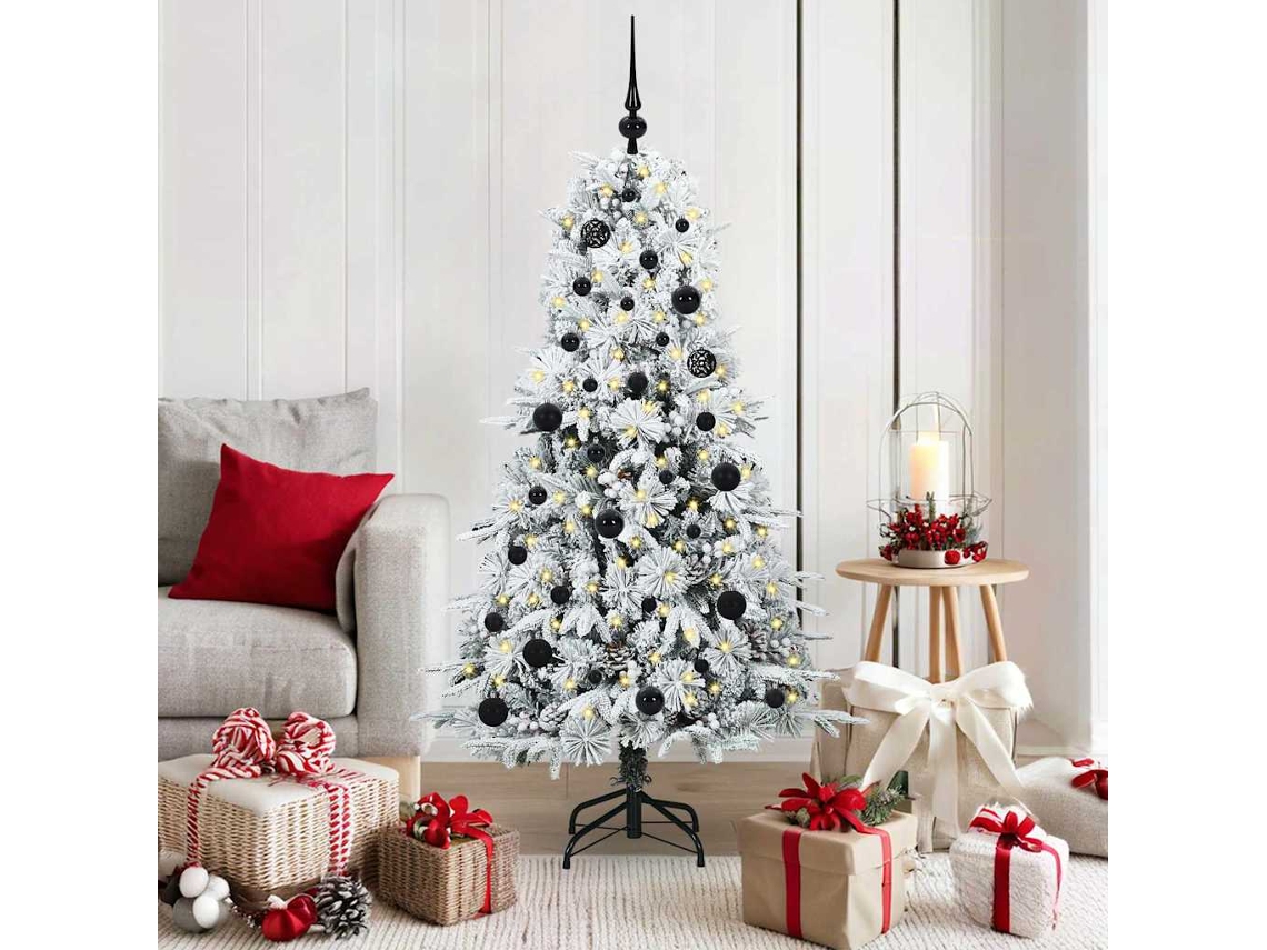 Vidaxl Árvore De Natal Articulada Artificial Branco 150 Cm Pe E Pvc