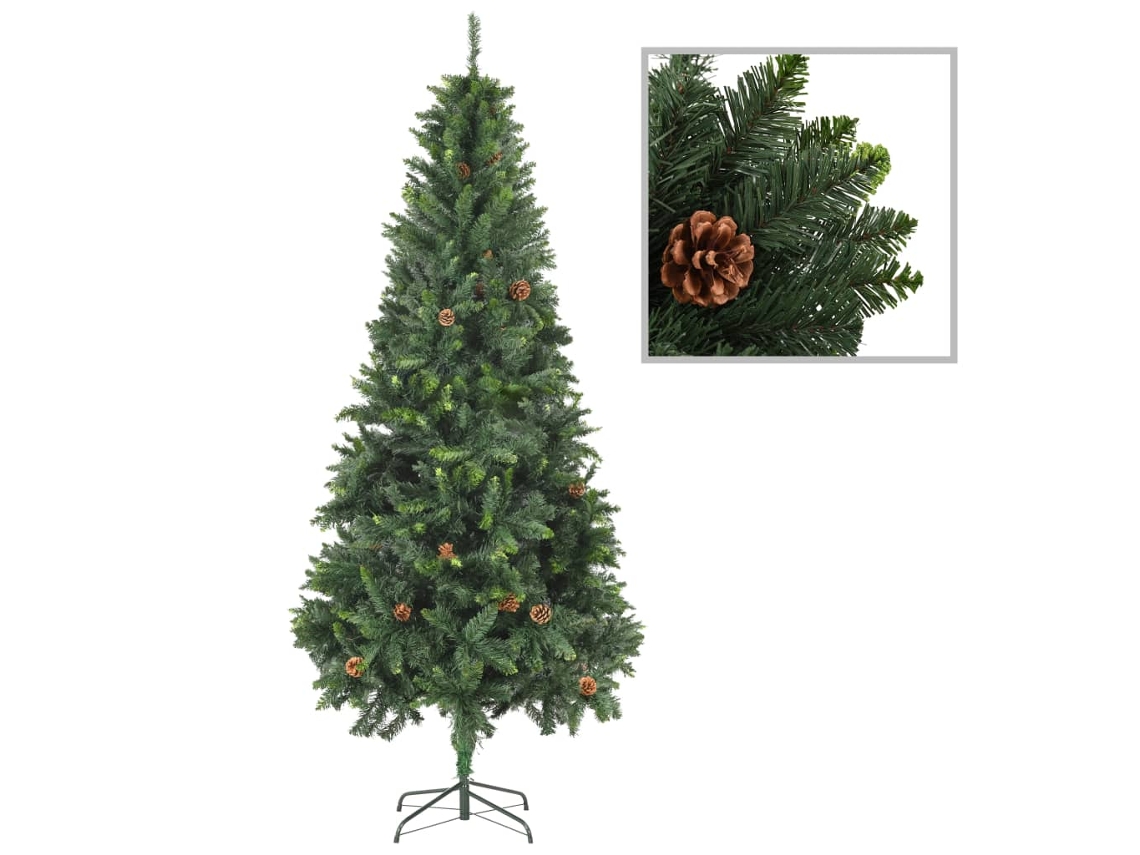 Árvore de natal VIDAXL Verde PVC; Ferro (210 cm)