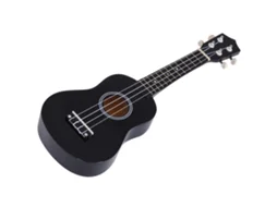 Ukelele Madeira De Bétula E Nylon Cor Preto 53x17,5x6,2 Cm Homcom