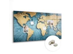 Lousa Magnética Mapa Mundi 3d Para O Escritório Espelharte (120x60 Cm)