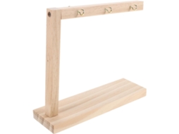 Suporte minimalista para batatas fritas Pregos em madeira bege com base antiderrapante e design diferenciado.