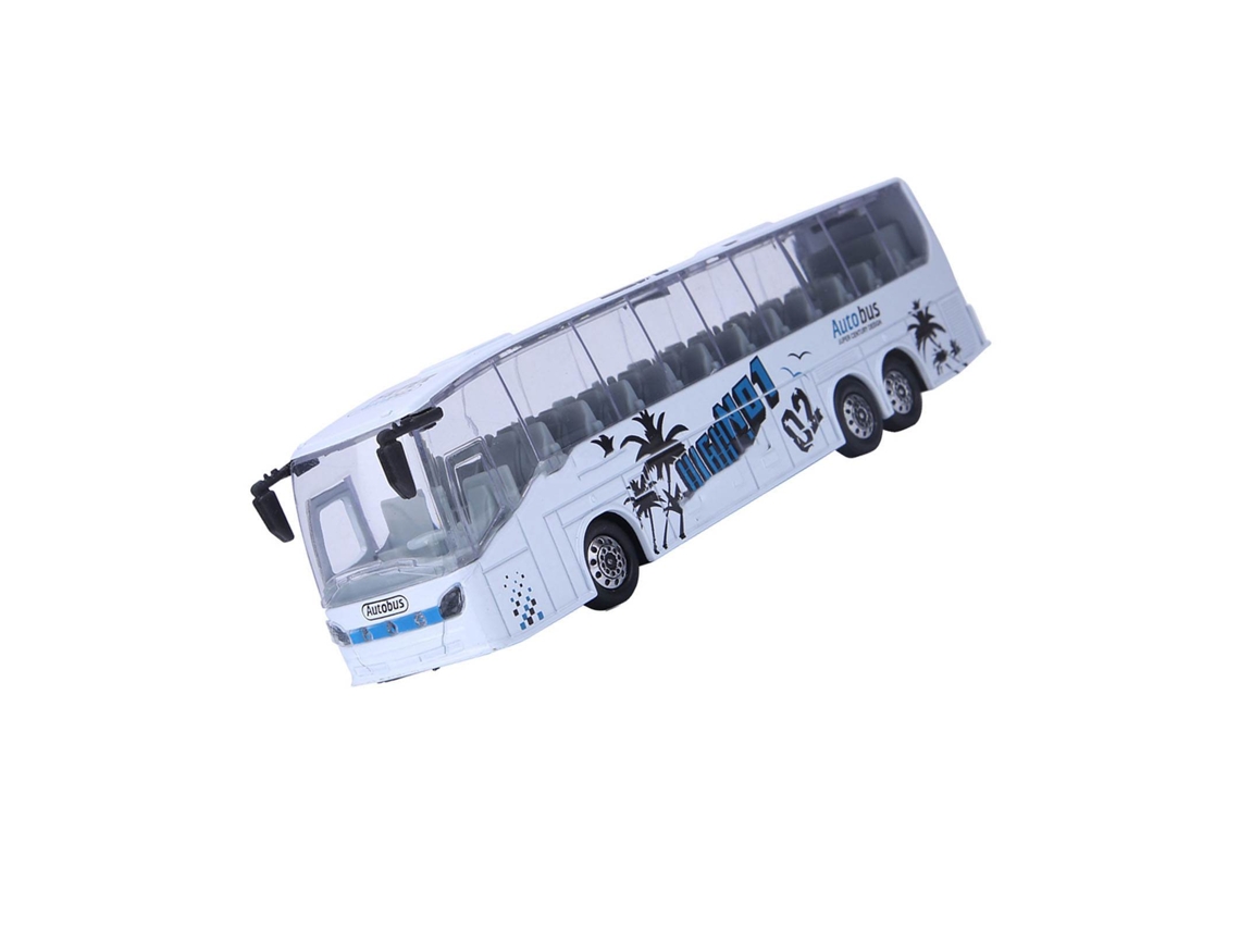 Primerox brinquedo de Ônibus Simulação 1:50 Liga com Luz Música Retrocesso Branco para Crianças