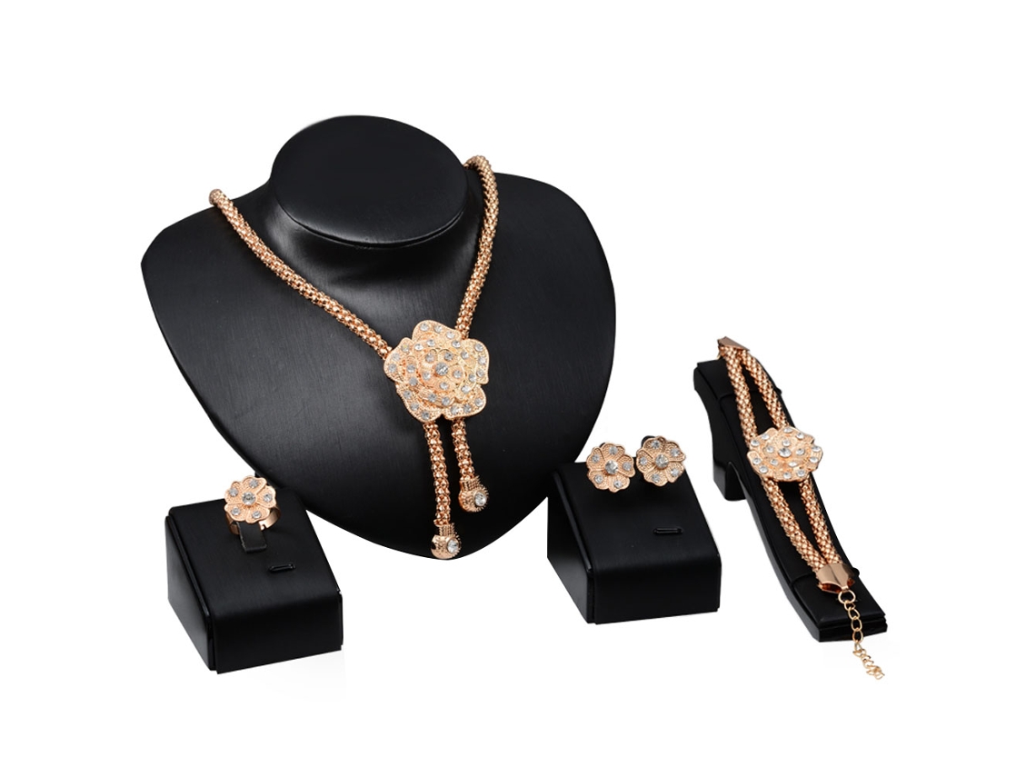 Conjunto De Joias Pulseira Colar Brilhante