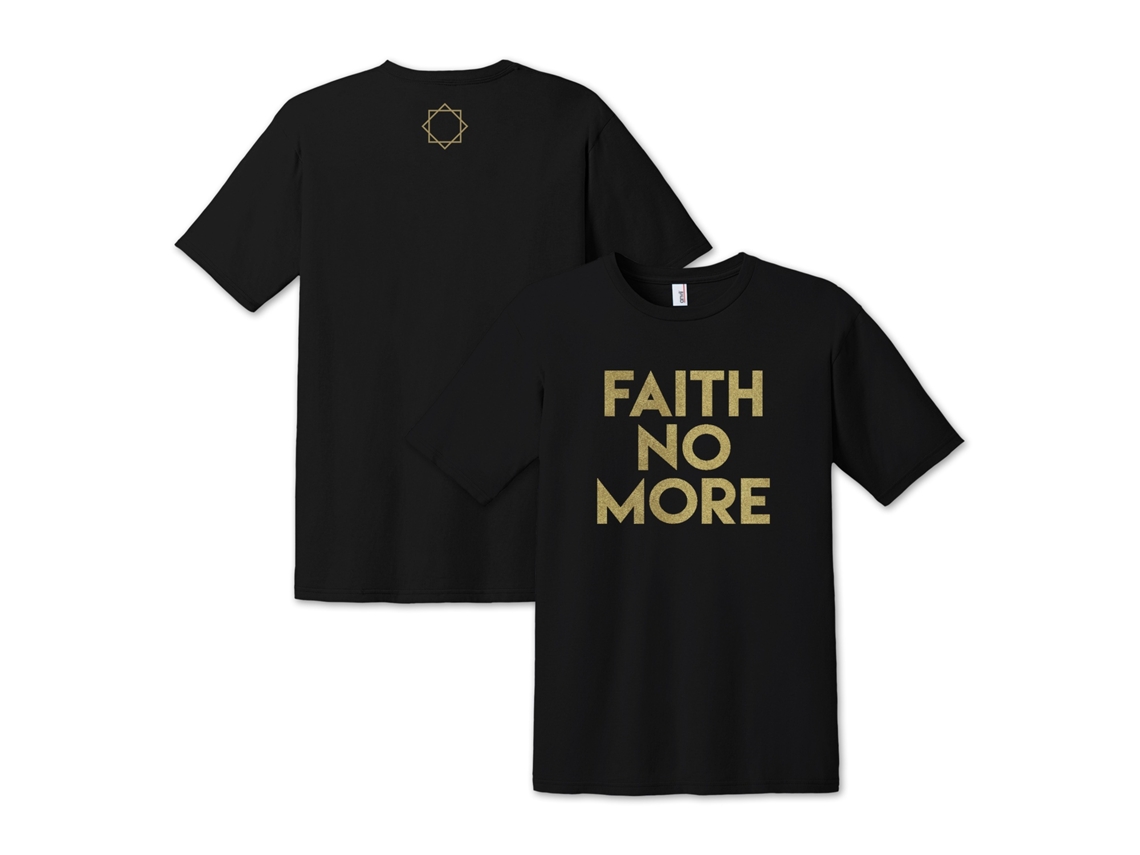 Camiseta Faith no More Gold Text ROCKINSTONE Unissex Adulto Mais Vendidas Tamanho: G