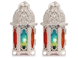 Lâmpada De Vela Estilo Marroquino Com Painel De Vidro Esmaltado, Porta Velas Pequenas Para Tealight
