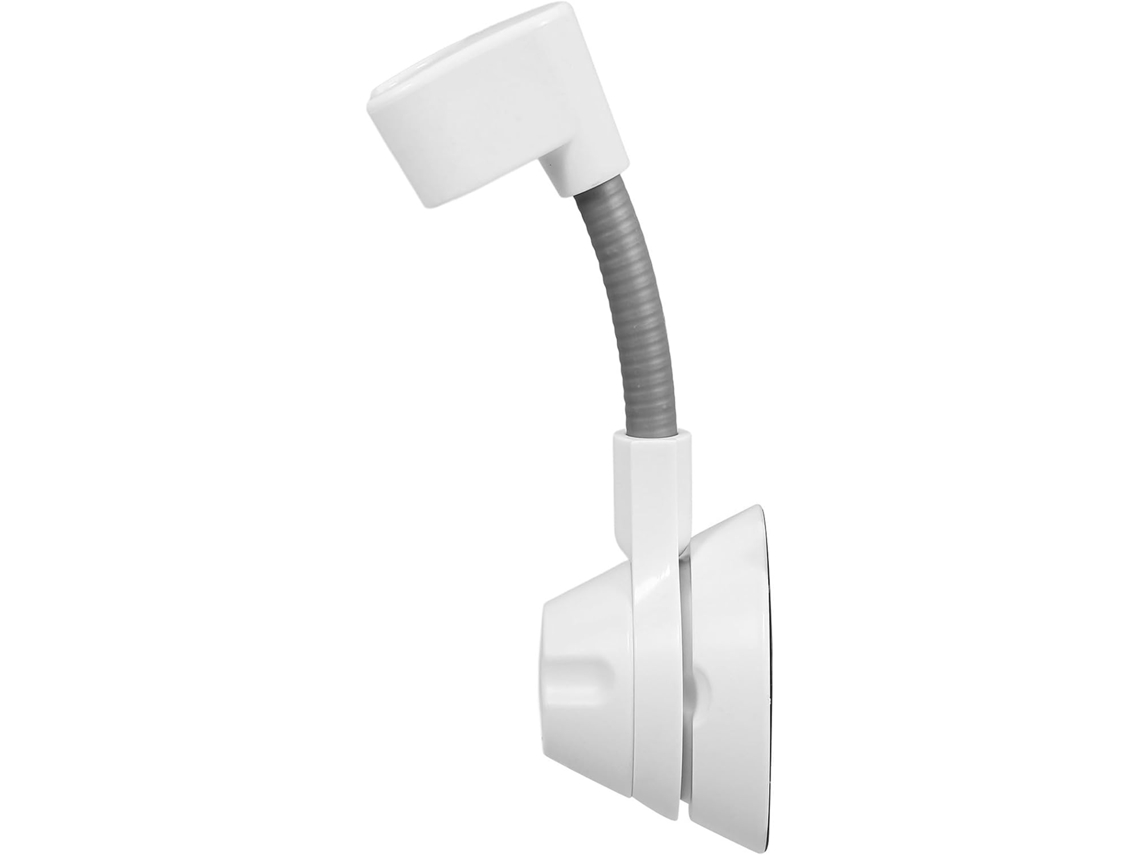 Suporte Para Chuveiro De Mão Ajustável Pretyzoom Com Base Fixação Adesiva, Chuveiro De Mão Em Plástico Branco Polido