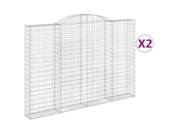Conjunto 2 Cesto gabião VIDAXL Prateado Ferro (300x30x200/220cm)