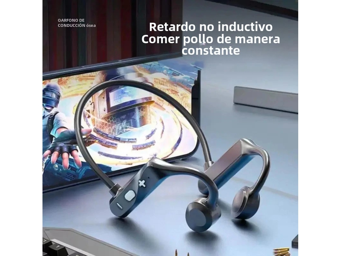 Fones De Ouvido Bluetooth Hifi Com Condução Óssea, Microfone, À Prova D'água E Com Cabo De Fone De Ouvido Tipo Gancho De Orelha.