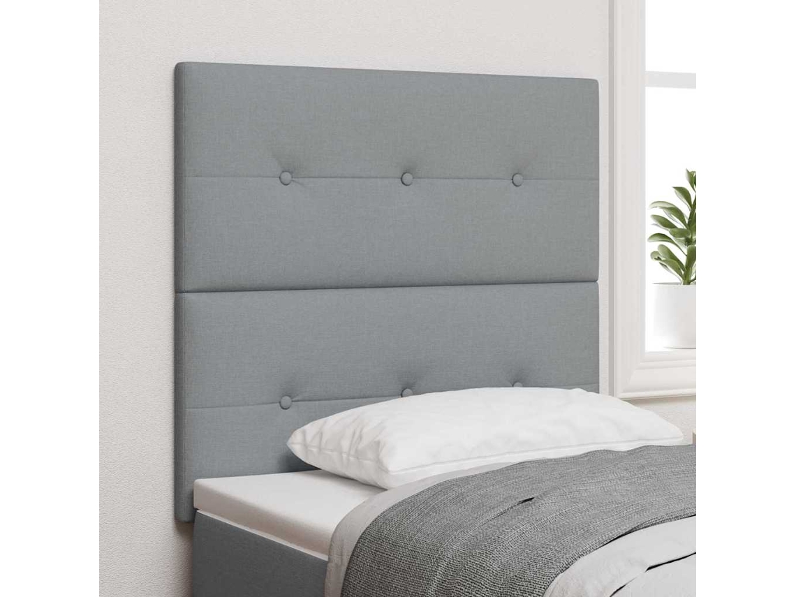 Vidaxl Cabeceira Ajustável em Altura Cinzento claro 80 Cm Tecido