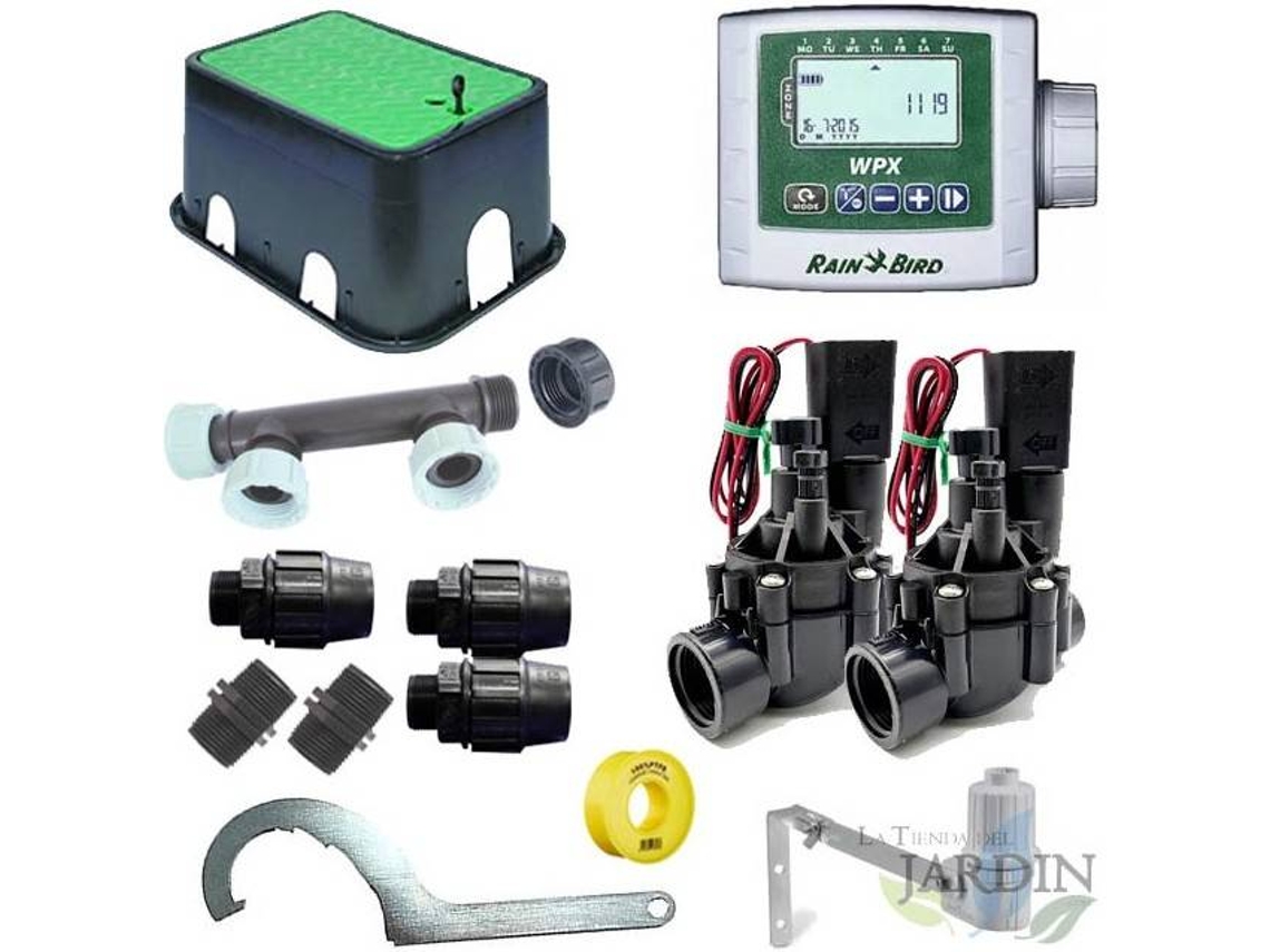 Kit de Rega Automática Profissional RAIN BIRD de 2 Zonas 9V