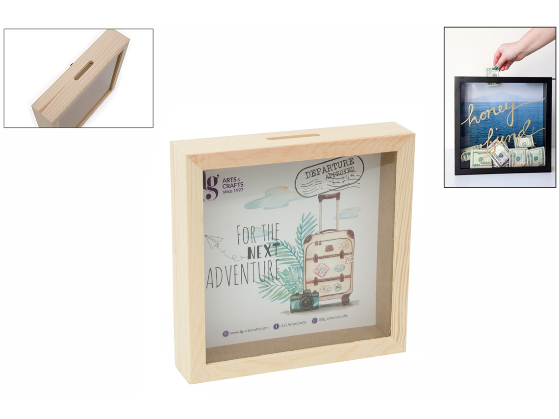Quadro Mealheiro LG (Madeira - Multicor - 25 x 4 x 25)