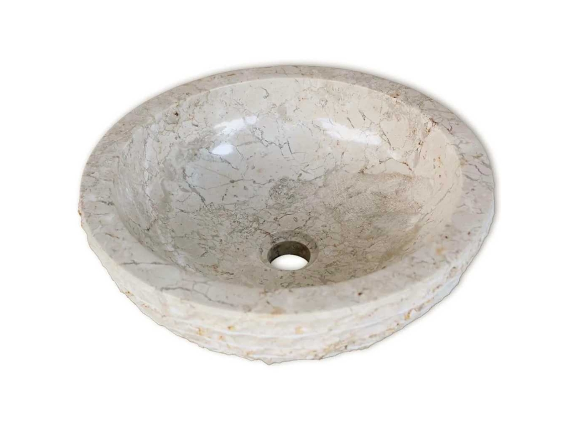 Vidaxl Lavatório Em Mármore 40 Cm Creme