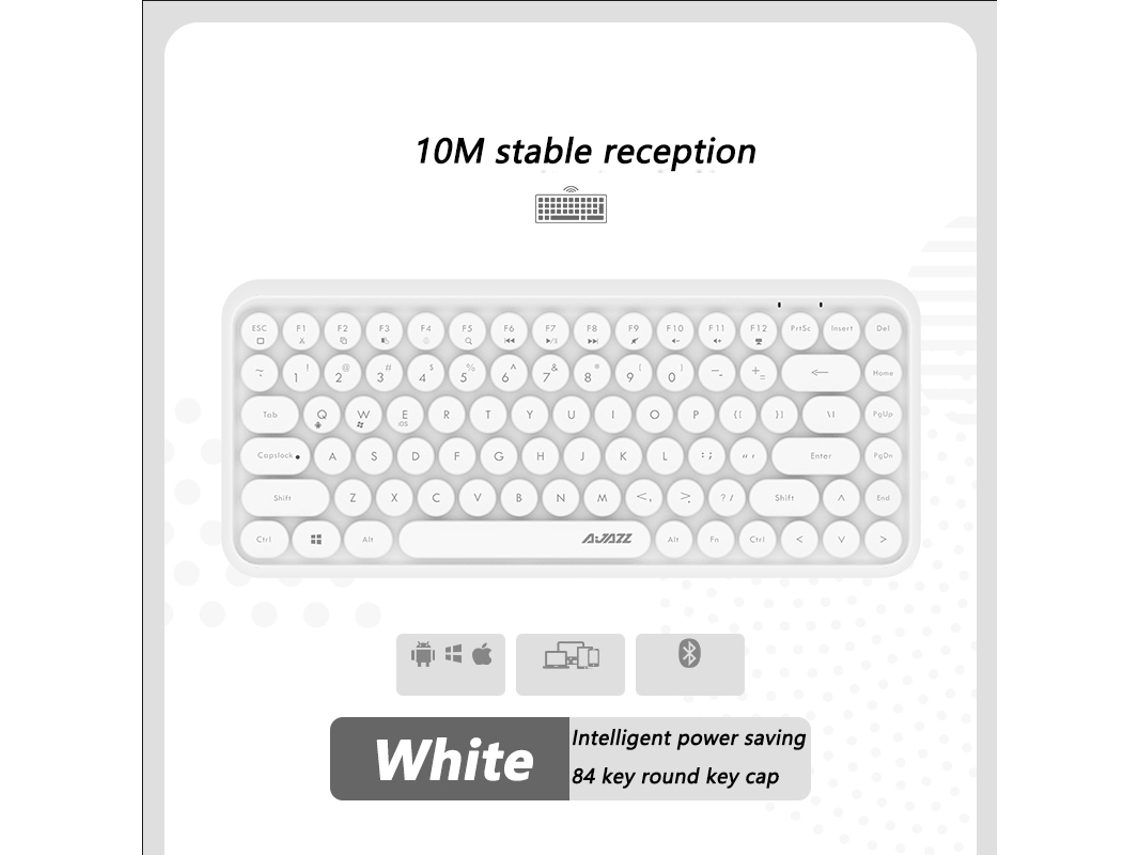 Teclado Sem Fio 308i Com 18/84 Teclas Redondas, Teclado Bluetooth Portátil De 2,4 Ghz E Teclado Numérico Slowmoose