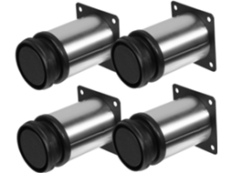 Nuobesty Conjunto De 4 Pés Móveis Ajustáveis Em Aço Inoxidável, Resistentes E Com Almofadas De Feltro Para Armários